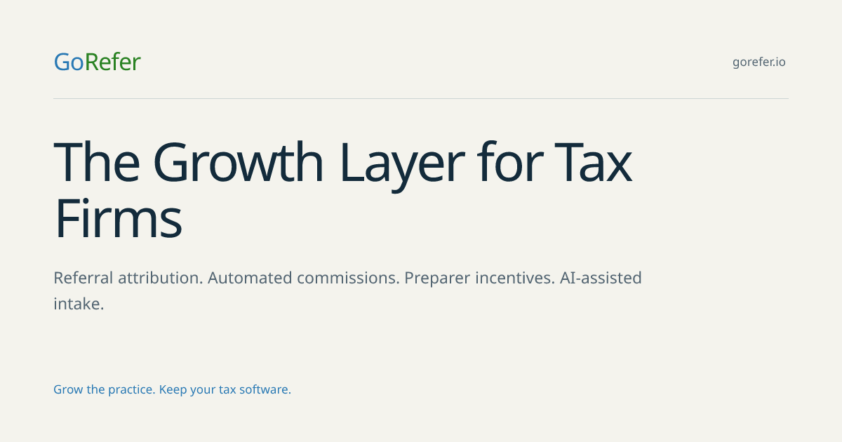 GoRefer — #1 Referral Management & Commission Tracking Platform for Tax ...
